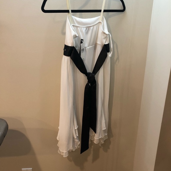 NWT Ivory flowy dress w/ black ribbon (14 juniors) - Picture 2 of 4